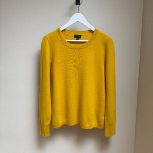 J. CREW 100% Cashmere Crewneck Boyfriend Sweater – Golden Mustard (Size M)